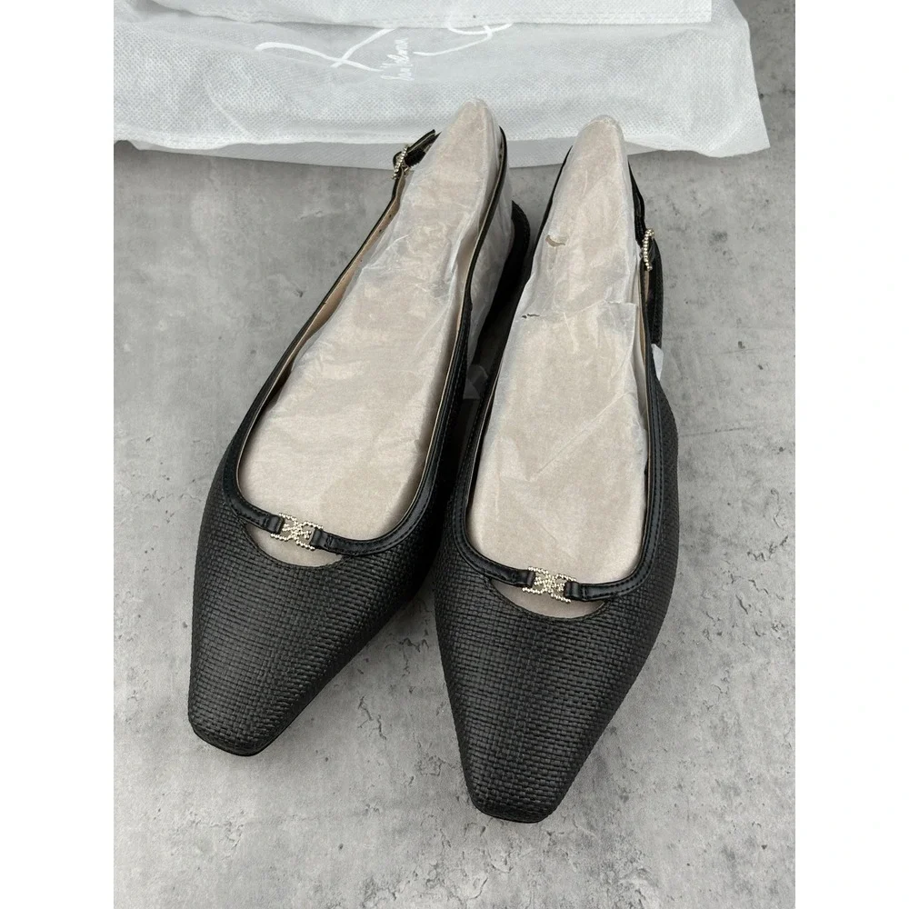 Sam Edelman Women Cleo Black Slingback Flat Sz 10 New